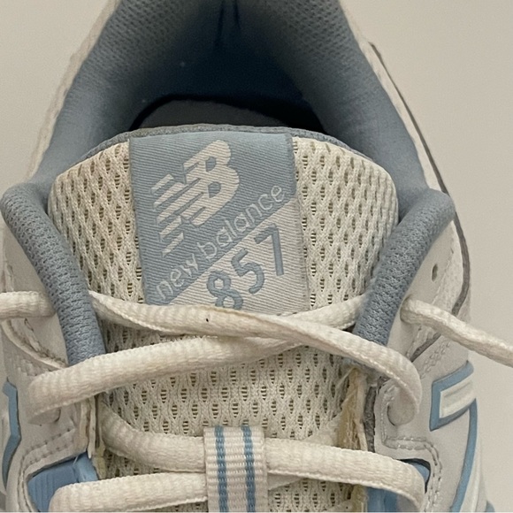 New Balance 857 Cross Trainer Low Top Tennis Shoes White/Baby Blue - size 9 - Picture 3 of 11